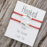 Fish Hook Heart Love Bracelets Valentine?s Gift Couple Women Men Unisex