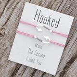 Fish Hook Heart Love Bracelets Valentine?s Gift Couple Women Men Unisex