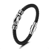 Men's Bracelet Vintage Stainless Steel Leather Anchor Bangle