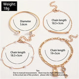 Sindlan 4Pcs Vintage Key Lock Chains Crystal Wrist Bracelets