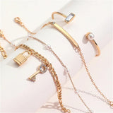 Sindlan 4Pcs Vintage Key Lock Chains Crystal Wrist Bracelets