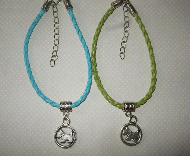 Vintage Hound Dog Charms Cuff Bracelet Leather Anklets