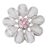 6pcs Pink Rhinestone Snap Buttons for Snap Bracelet Bangle 18mm