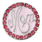 6pcs Pink Rhinestone Snap Buttons for Snap Bracelet Bangle 18mm