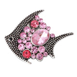 6pcs Pink Rhinestone Snap Buttons for Snap Bracelet Bangle 18mm