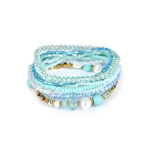 Crystal Elastic Beads Bracelet Set for Women Bohemian Jewelry