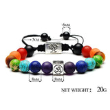 Colorful Life Tree Stone Bracelet 7 Chakra Healing Crystal Yoga Bead Balancing