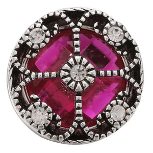 6pcs Red Rhinestone Snaps DIY Jewelry 20mm Metal Snap Button for Bracelet