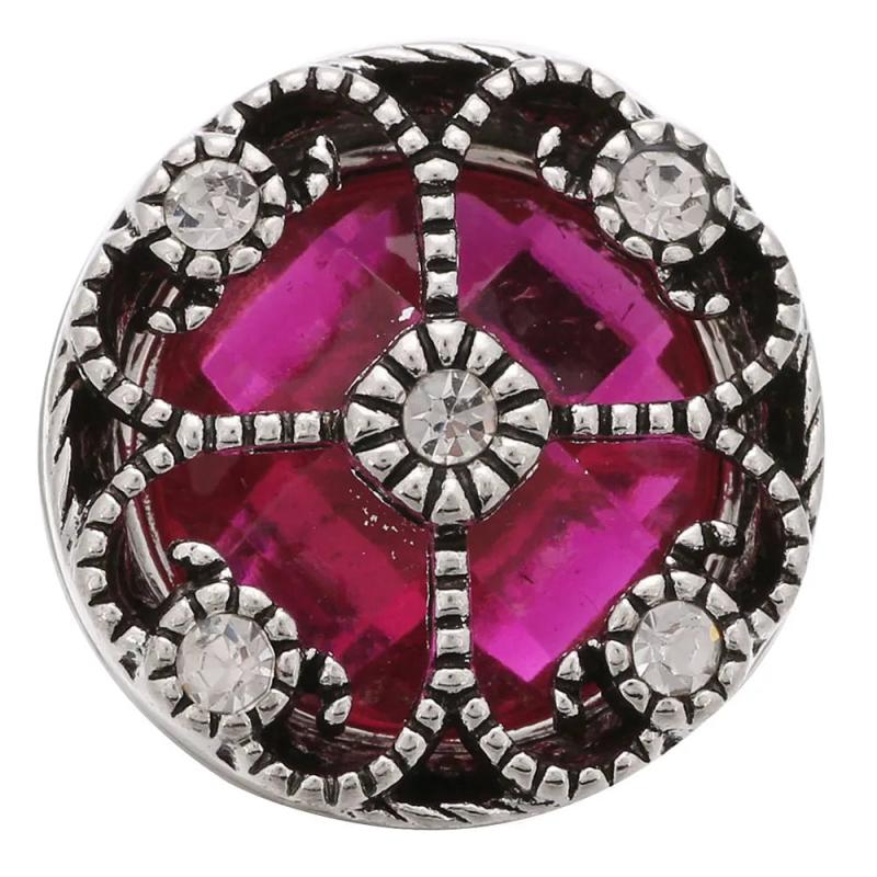 6pcs Red Rhinestone Snaps DIY Jewelry 20mm Metal Snap Button for Bracelet