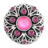 6pcs Red Rhinestone Snaps DIY Jewelry 20mm Metal Snap Button for Bracelet