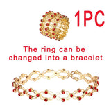 Adjustable Magnetic Therapy Detox Bracelet Ring Set for Girls