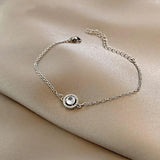 Zircon Stainless Steel Charm Bracelets Fadeless Titanium Chain