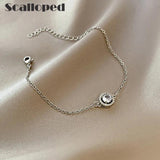 Zircon Stainless Steel Charm Bracelets Fadeless Titanium Chain
