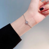 Zircon Stainless Steel Charm Bracelets Fadeless Titanium Chain