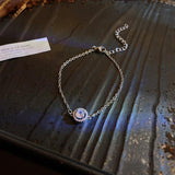 Zircon Stainless Steel Charm Bracelets Fadeless Titanium Chain