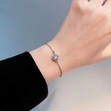 Zircon Stainless Steel Charm Bracelets Fadeless Titanium Chain