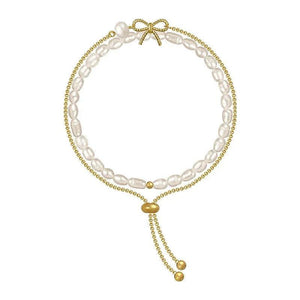 Freshwater Pearl Two Piece Chain Bracelet for Women