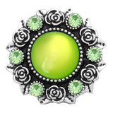6pcs/lot Green Flower Metal Snap Buttons for Snap Button Bracelet