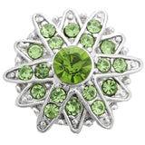 6pcs/lot Green Flower Metal Snap Buttons for Snap Button Bracelet