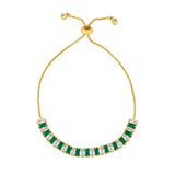 Rainbow CZ Square Tennis Chain Bracelet