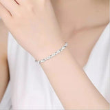 Silver Cross Charm Bracelet for Women Girls Wedding Jewelry