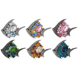 5pcs Colorful Rhinestone Fish Snap Jewelry Fit 18mm Necklace Bracelets