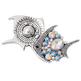 5pcs Colorful Rhinestone Fish Snap Jewelry Fit 18mm Necklace Bracelets