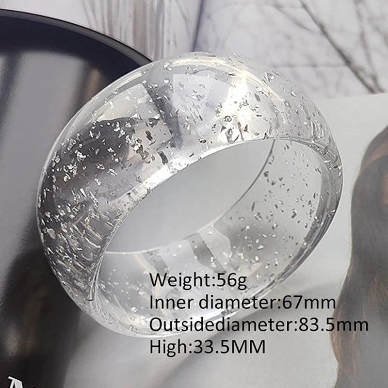 Exaggerated Pattern Acrylic Resin Wide Bangle Bracelet Women Jewelry