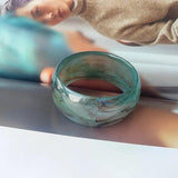 Exaggerated Pattern Acrylic Resin Wide Bangle Bracelet Women Jewelry