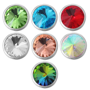 Colorful Rhinestone Metal Round Snap Button Fit 18mm Snap Button Bracelet Neckla