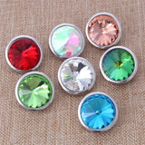 Colorful Rhinestone Metal Round Snap Button Fit 18mm Snap Button Bracelet Neckla