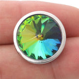 Colorful Rhinestone Metal Round Snap Button Fit 18mm Snap Button Bracelet Neckla