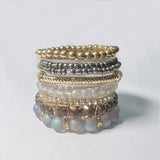 8pcs Colorful Seed Glass Stone Beaded Bracelets Bohemian Elastic Set