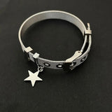 Titanium Steel Band Star Bracelet Pentagram Pendants Punk Bangle