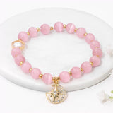Moon Star Charm Bracelets Cat Eye Beaded Bracelets Women Girls Jewelry Gift