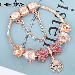 Life Of Tree Charm Bracelet With Leaves Beads