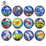 12pcs 18mm Glass Snap Button For DIY Snap Jewelry KZ1084
