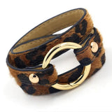 Leopard PU Leather Bracelets for Women Punk Style Jewelry