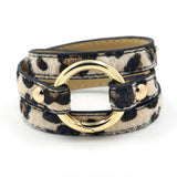 Leopard PU Leather Bracelets for Women Punk Style Jewelry