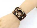 Leopard PU Leather Bracelets for Women Punk Style Jewelry