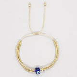 Vintage Evil Eye Beads Bracelet Three Chains Beaded Bracelets