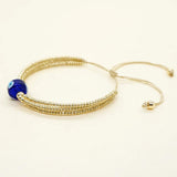 Vintage Evil Eye Beads Bracelet Three Chains Beaded Bracelets
