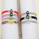 Vintage Evil Eye Beads Bracelet Three Chains Beaded Bracelets