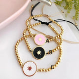 Enamel Star Charm Bracelet for Women Copper Plated Beaded Bracelet