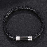 Punk Brown Leather Bracelet with Magnetic Clasp