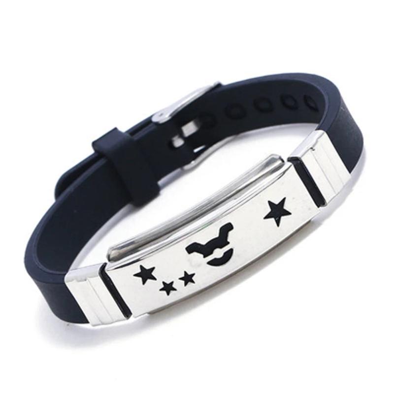 Stainless Steel 12 Constellation Silicone Titanium Bracelet