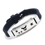 Stainless Steel 12 Constellation Silicone Titanium Bracelet
