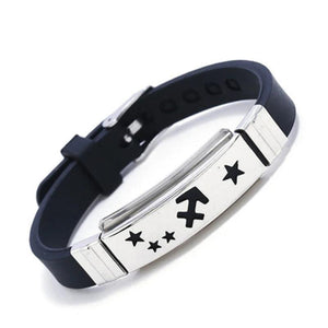 Stainless Steel 12 Constellation Silicone Titanium Bracelet