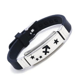 Stainless Steel 12 Constellation Silicone Titanium Bracelet