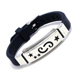 Stainless Steel 12 Constellation Silicone Titanium Bracelet